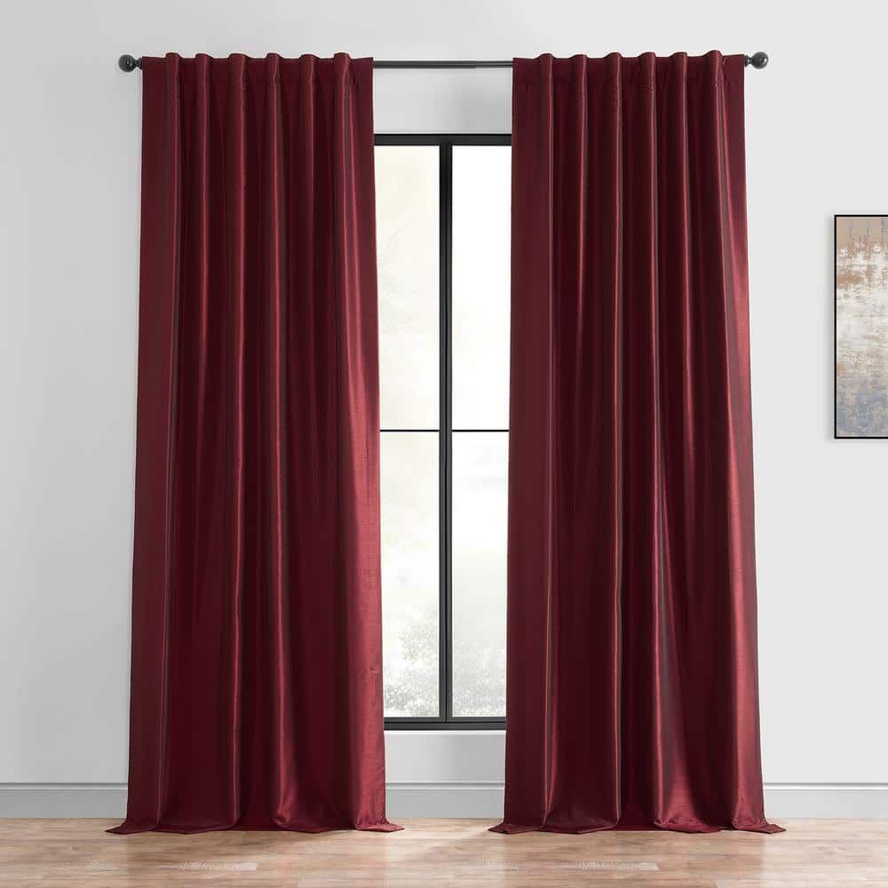 Ruby Faux Silk Blackout Velvet Window Panel - 50 in. W x 84 in. L
