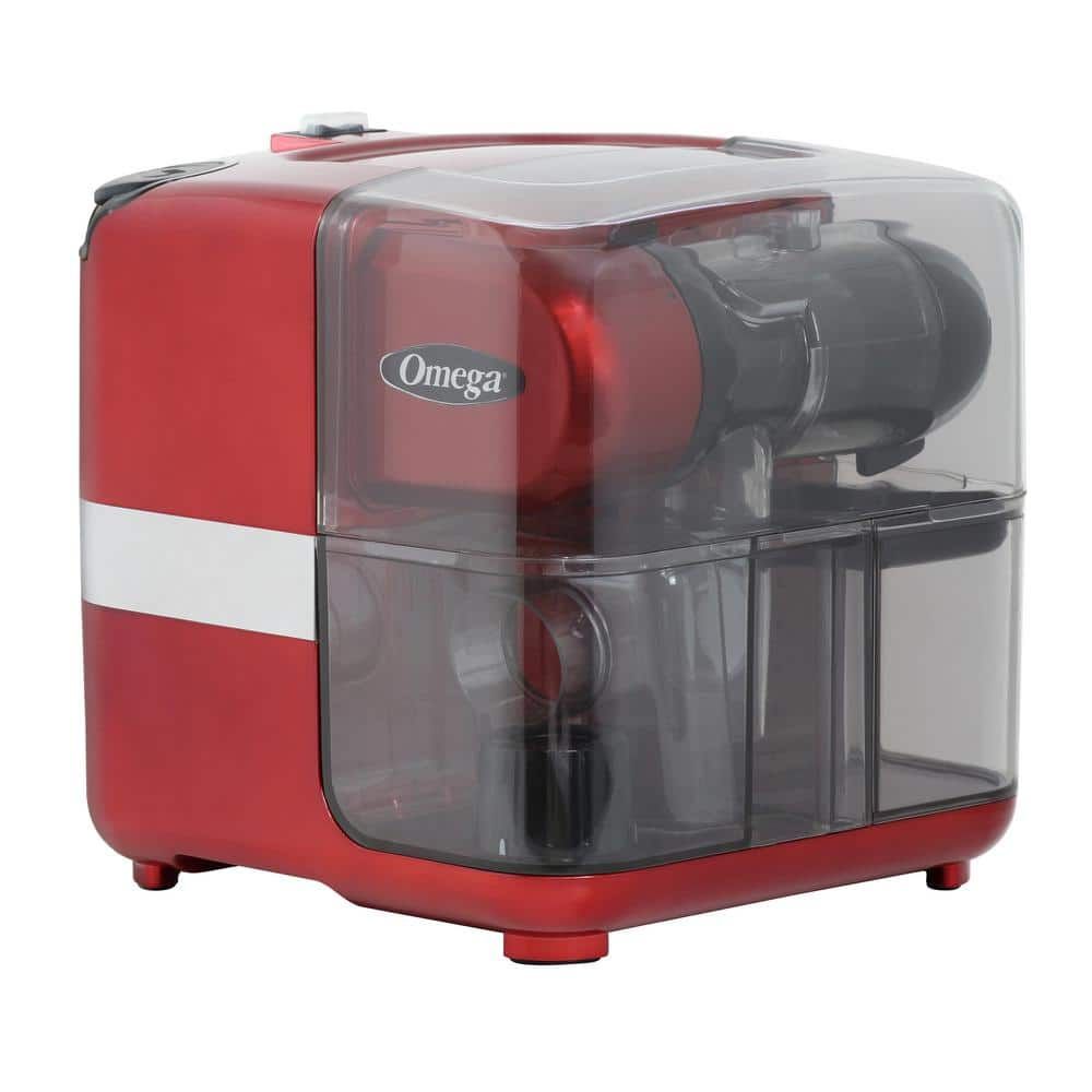 Red Compact Cold Press Masticating Juicer with Storage