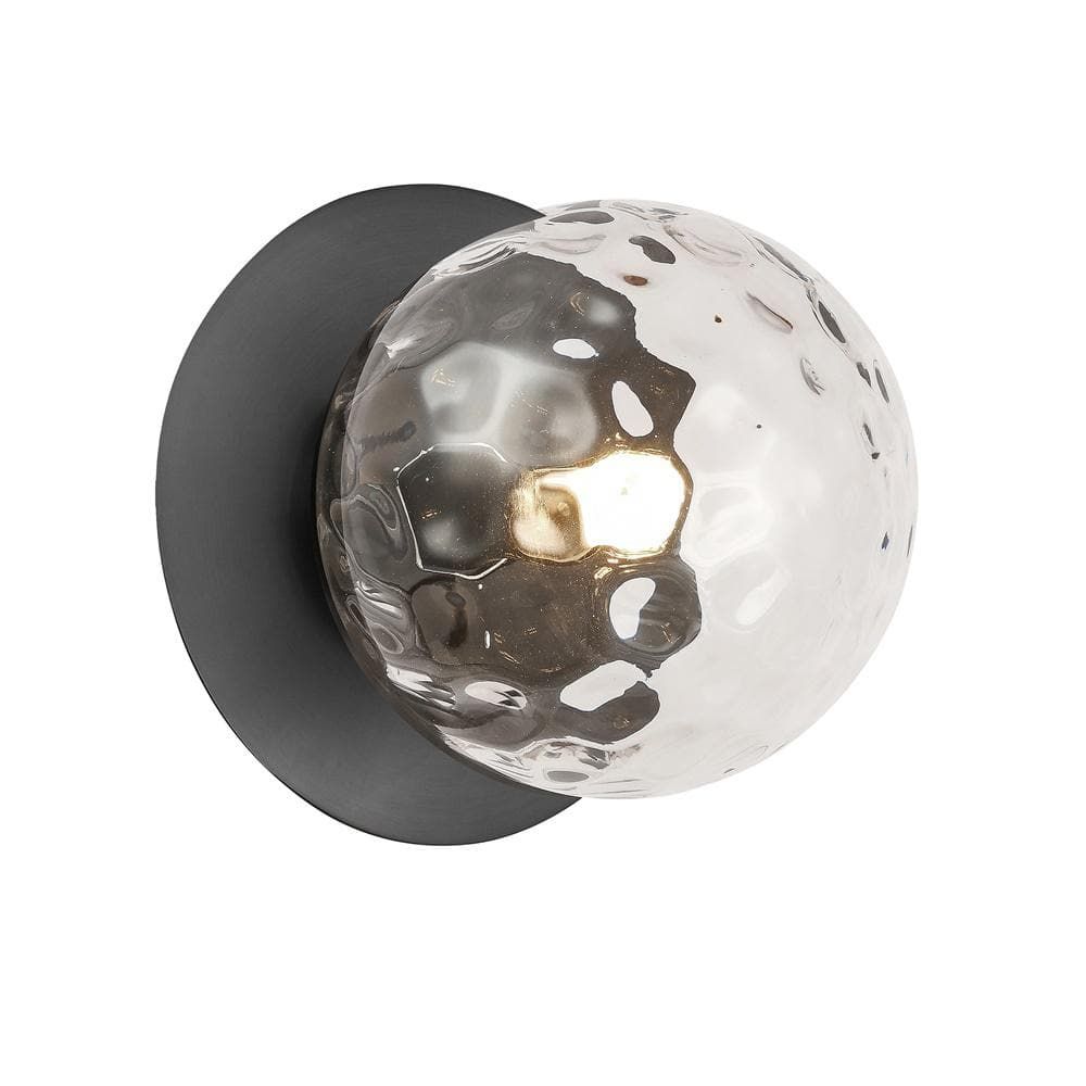 Black Globe Glass Modern Wall Sconce, 6-inch