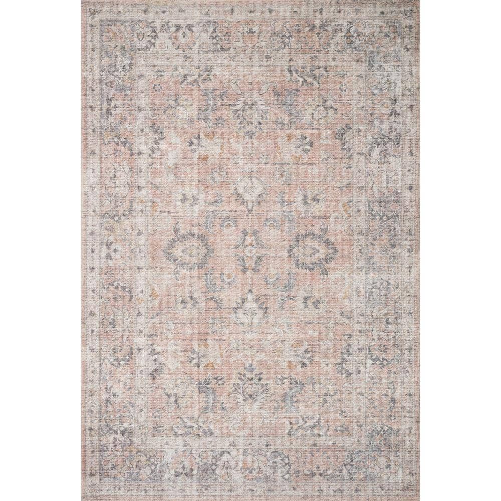 Blush and Grey 6' x 9' Reversible Oriental Synthetic Rug