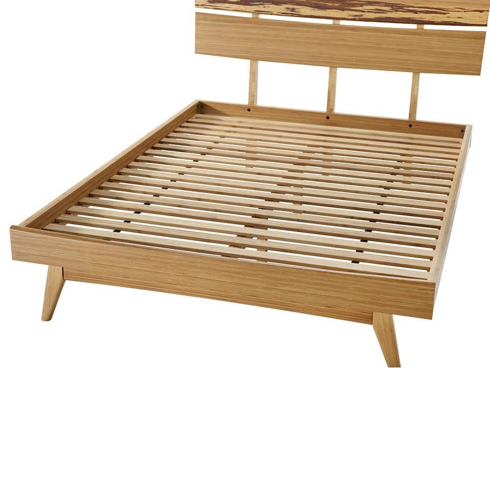 Azara Caramelized Bamboo Queen Bed with Tiger Bamboo Headboard