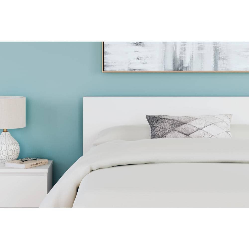 Full White Wood Adjustable Height Storage Bed