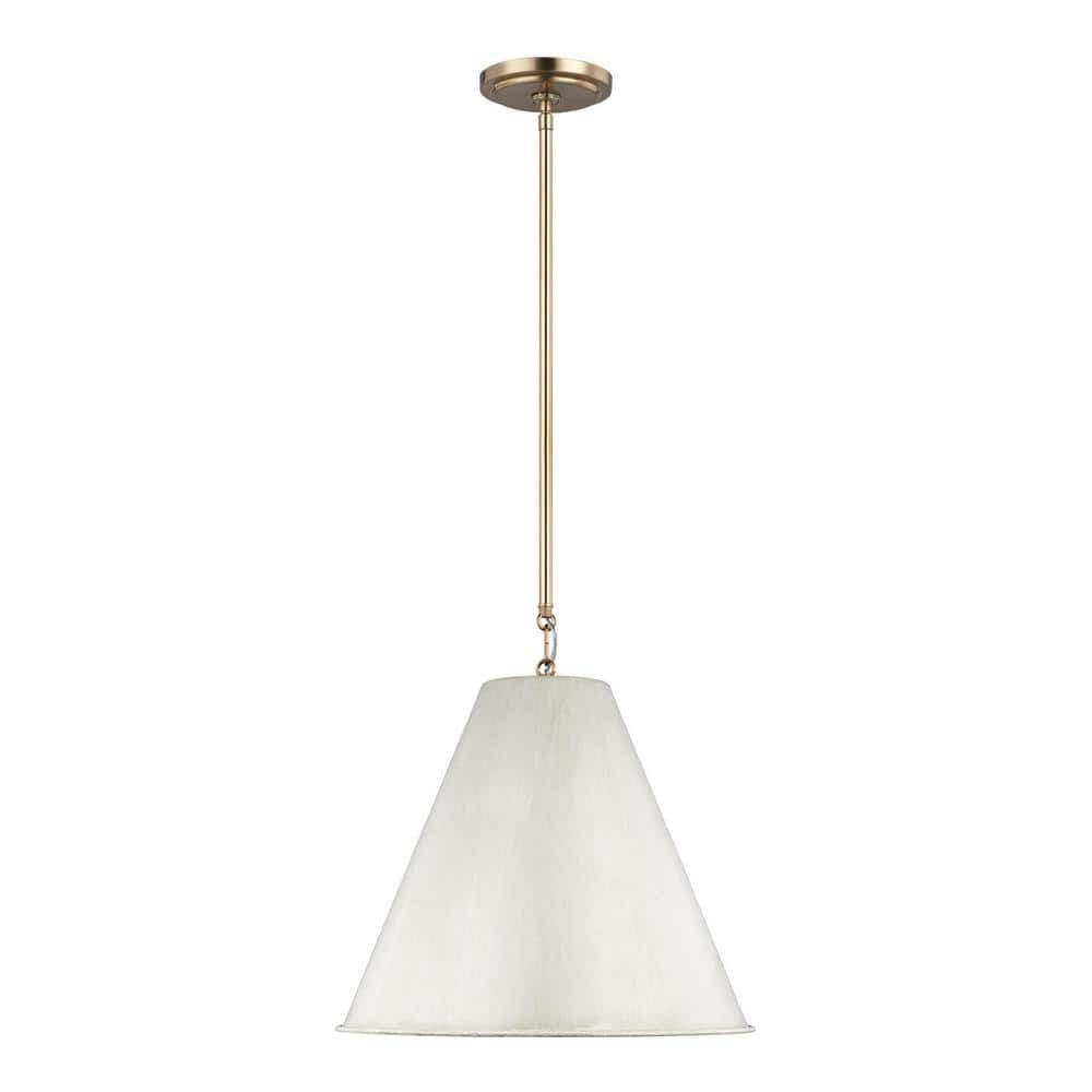 Elegant Gordon Small Pendant in Antique White and Satin Bronze