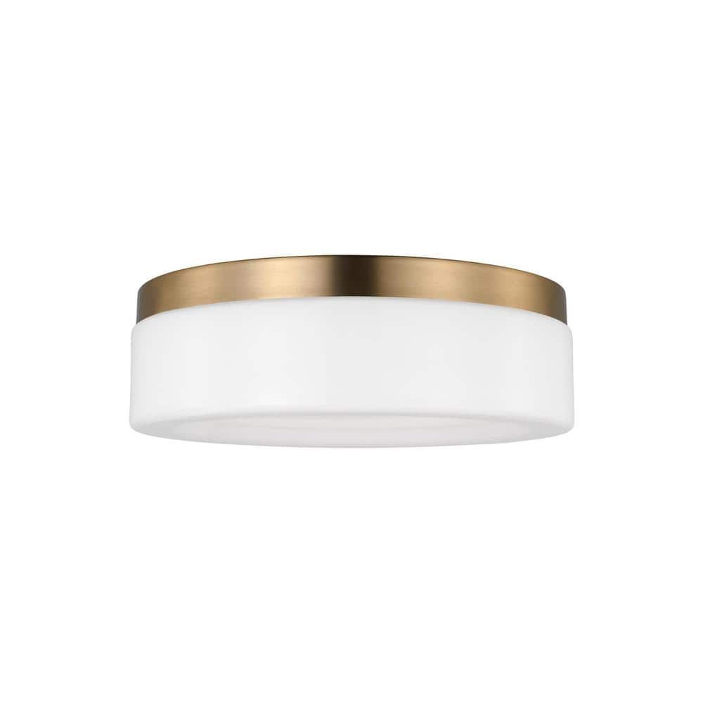 Rhett Modern Satin Brass LED Flush Mount with Etched Glass