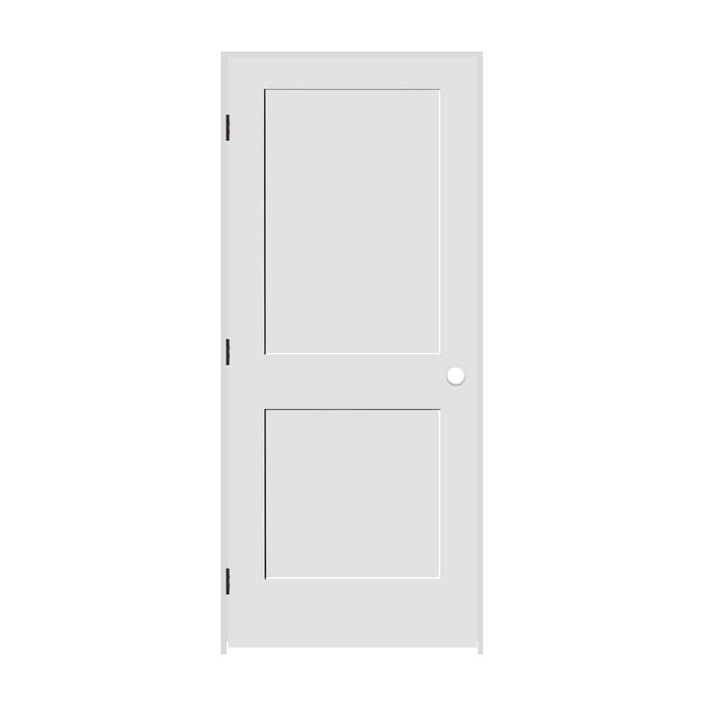 36" x 80" White Primed MDF Interior Door with Oil Rubbed Bronze Hinges