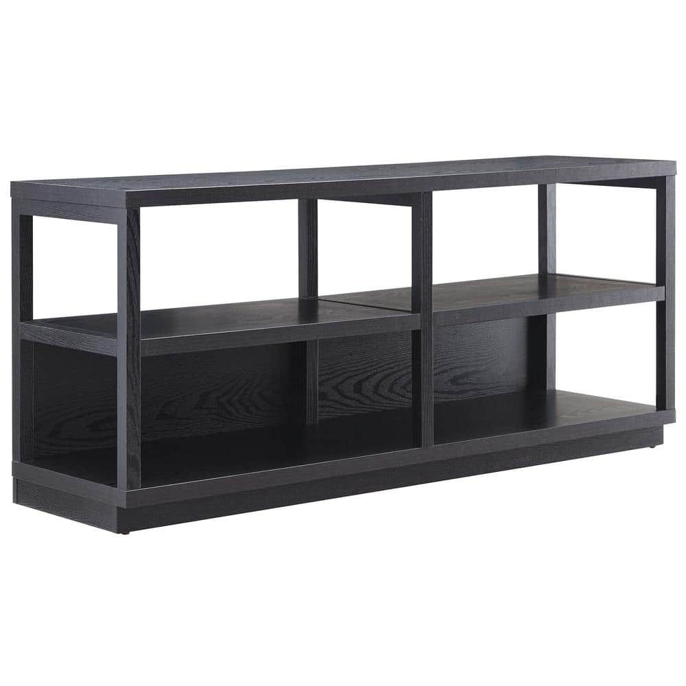 Thalia Modern Black MDF 55" TV Stand with Open Shelving