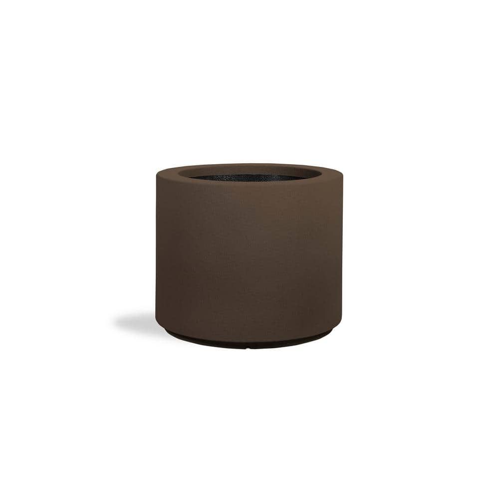 Extra Large Chocolate Brown Polymer Round Outdoor Planter