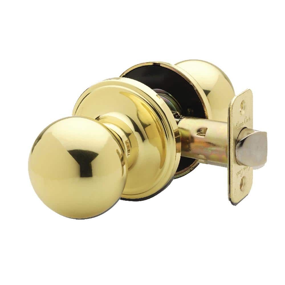 Polished Brass Round Passage Door Knob