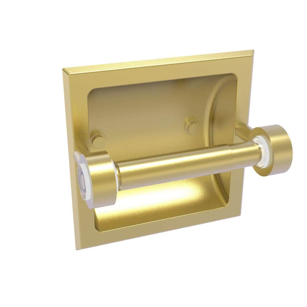 Satin Brass Recessed Toilet Paper Holder