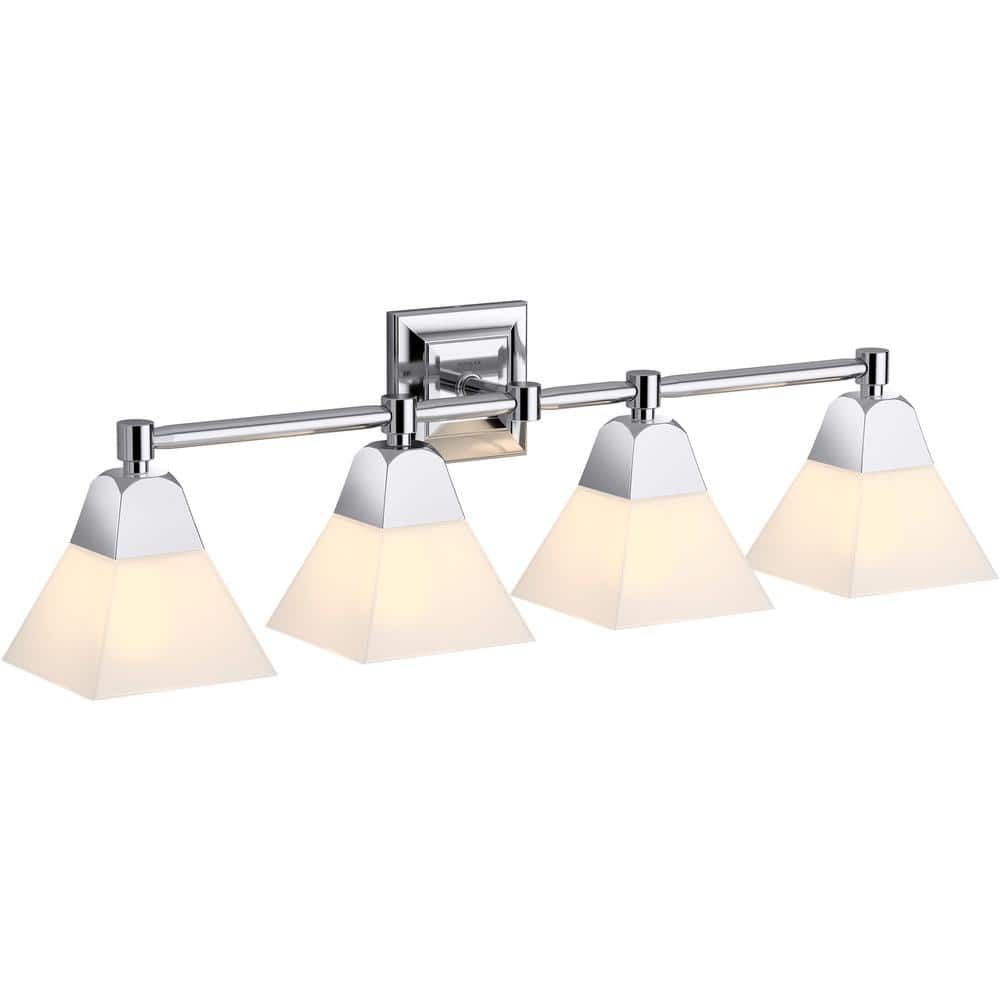 Elegant Crown Molding Inspired 4-Light Polished Chrome Sconce
