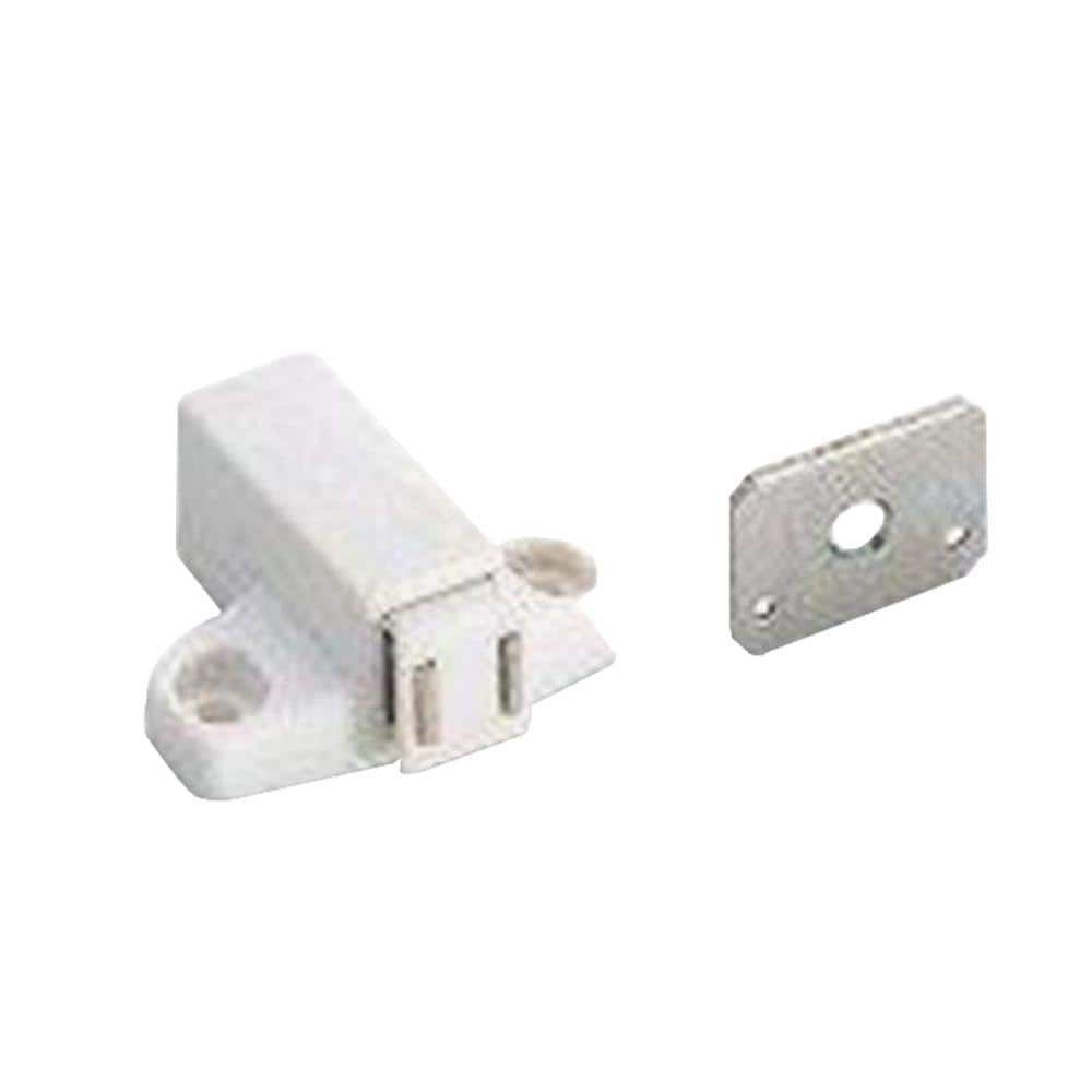 White Steel Magnetic Touch Cabinet Latch with Strike