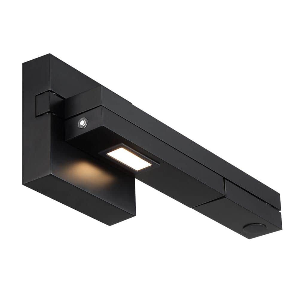 Black Aluminum LED Swing Arm Wall Light with Dimmer