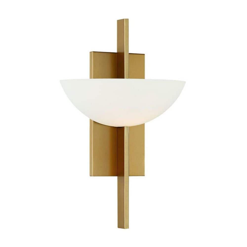 Mid-Century Modern Black and Brass Dimmable Wall Sconce