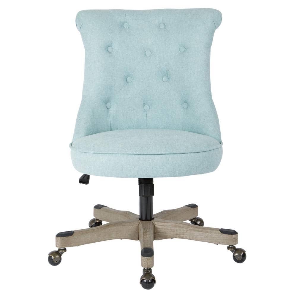 Mist Fabric Armless Swivel Office Chair