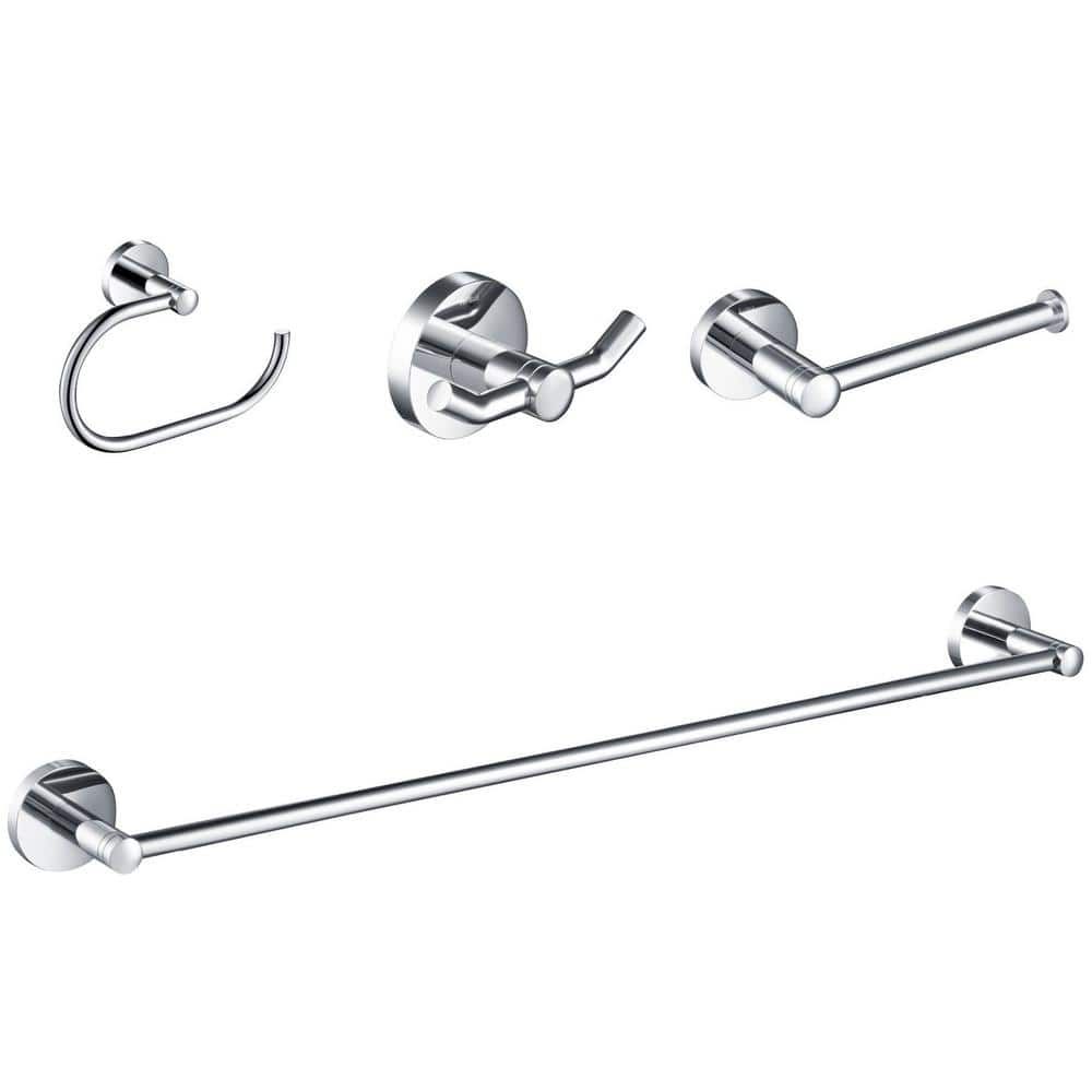 Elie Chrome 4-Piece Metal Bath Hardware Set