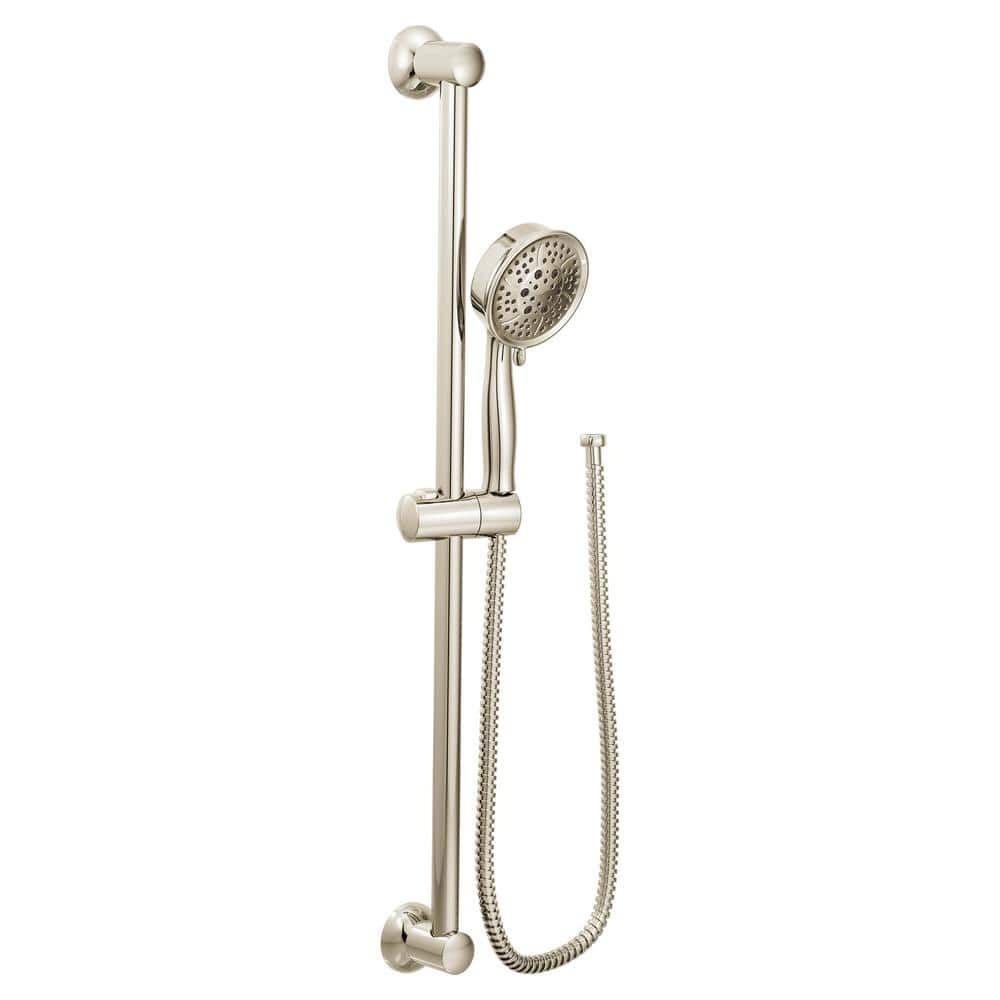 Polished Nickel Adjustable Handheld Showerhead with Slide Bar