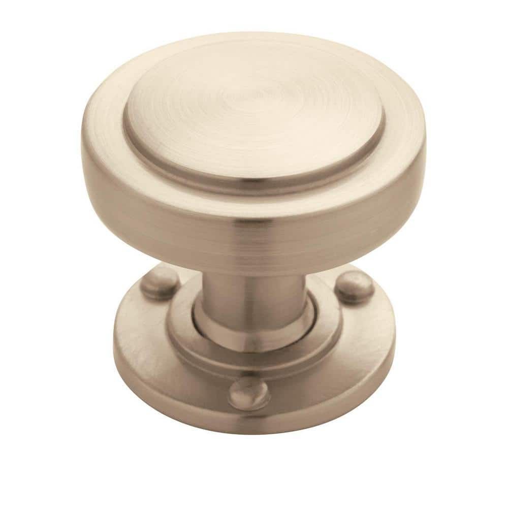 Brushed Satin Nickel Round Industrial Cabinet Knob