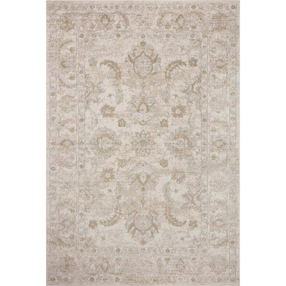 Odette Ivory Beige Synthetic Square Stain-Resistant Rug