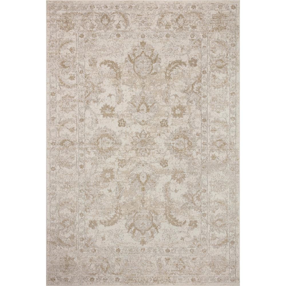 Odette Ivory Beige Vintage-Inspired Area Rug 5'3" x 7'9"