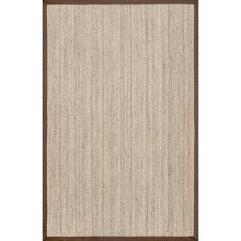 Elijah Brown Seagrass 5x8 Area Rug with Cotton Border