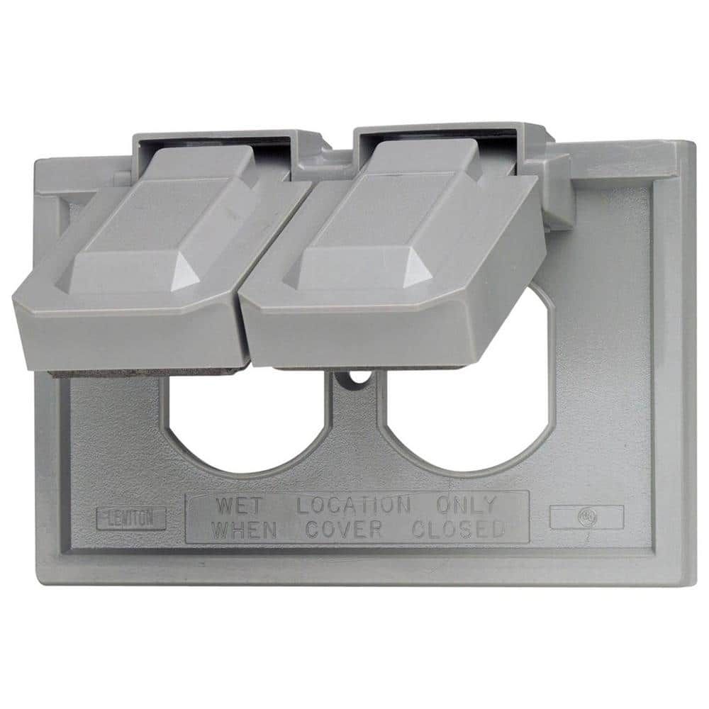 Gray Polycarbonate 1-Gang Weatherproof Duplex Outlet Cover