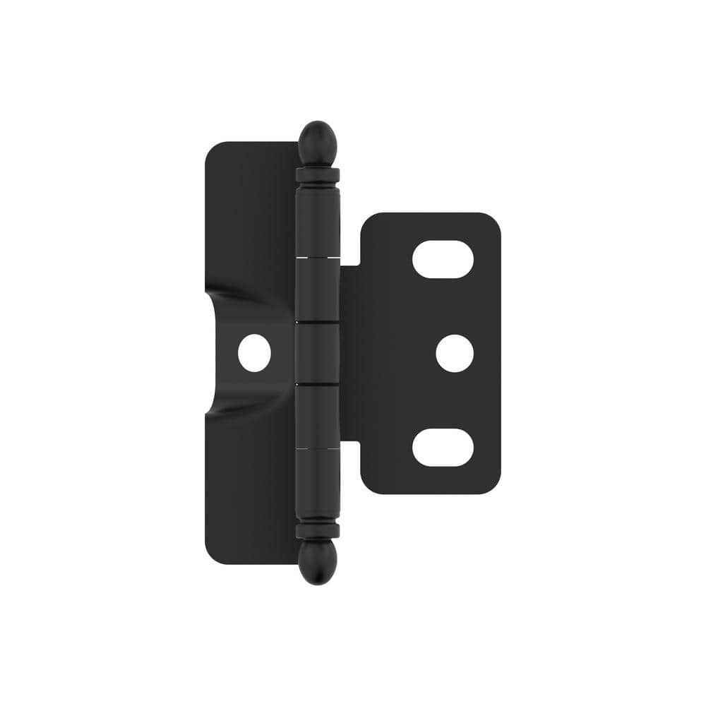 Matte Black Steel Full Wrap Cabinet Hinge with Ball Tip