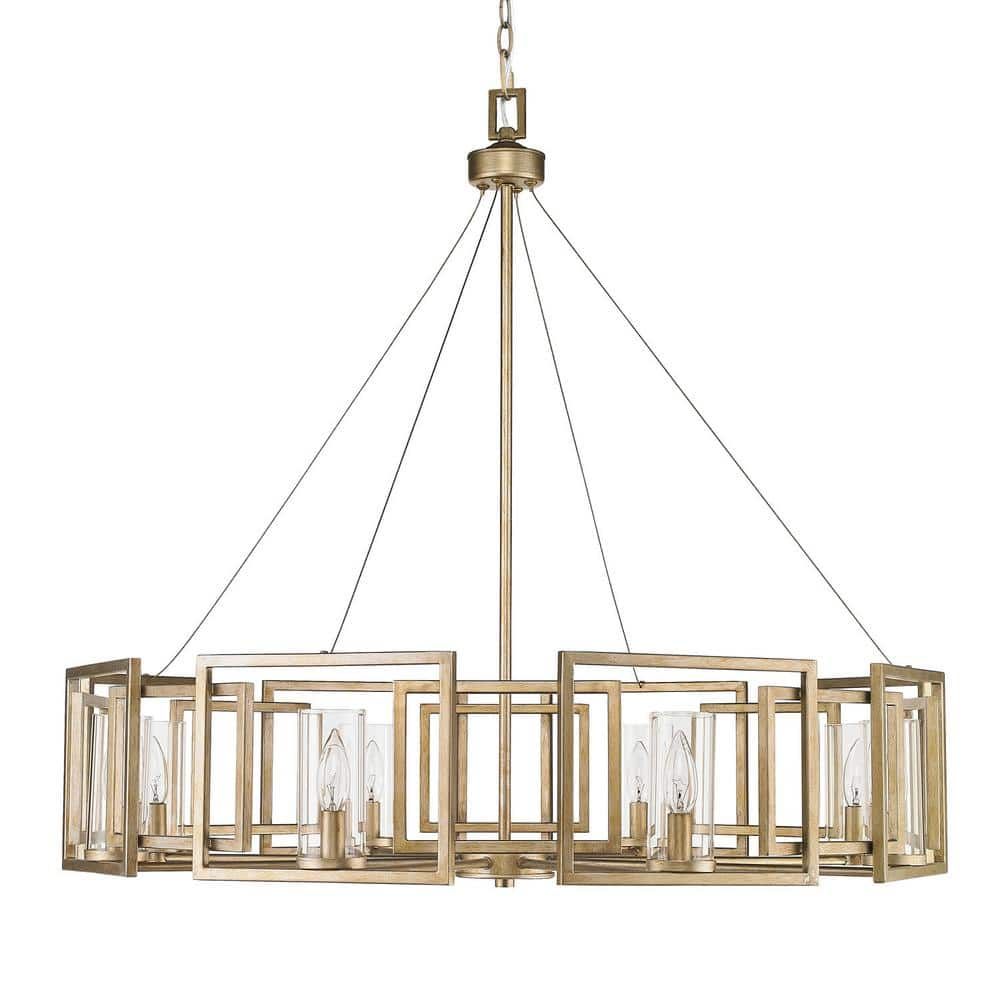 Marco 35.5" Gold and Bronze 8-Light Chandelier