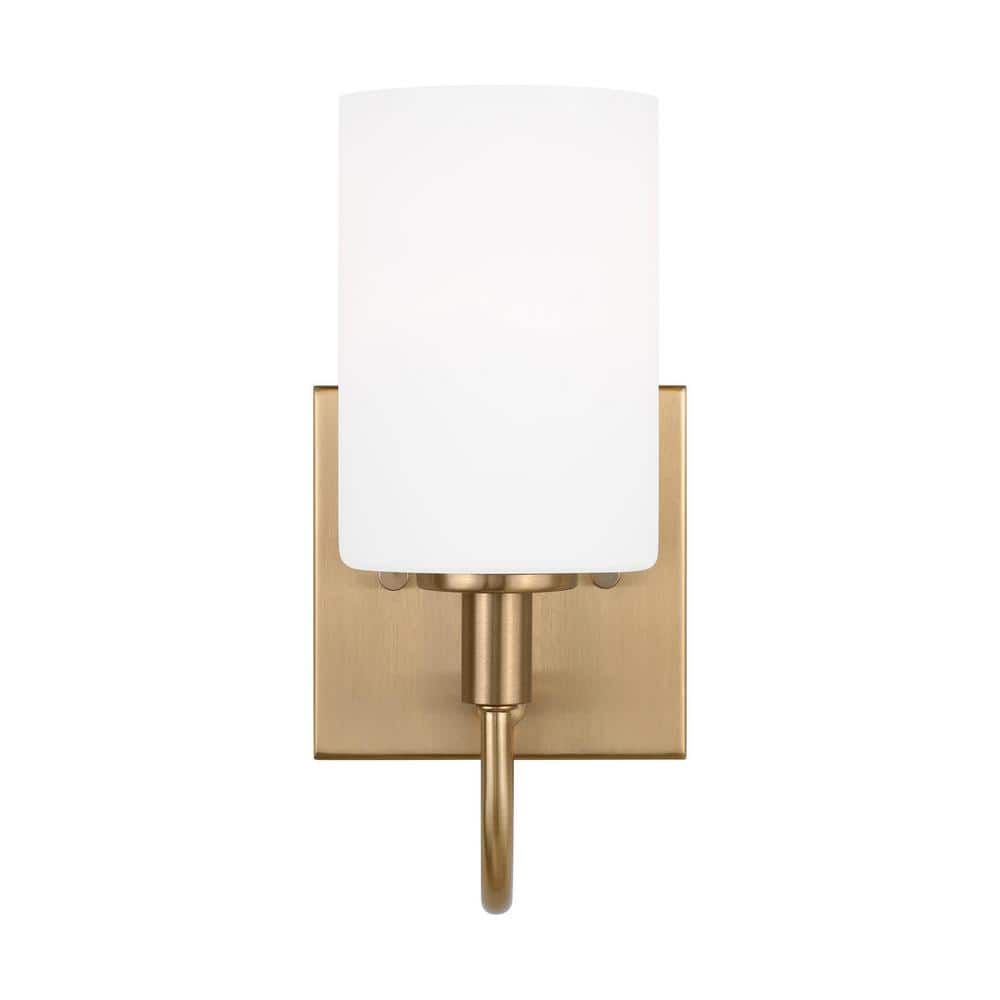 Satin Brass Oak Moore Dimmable 1-Light Bath Sconce