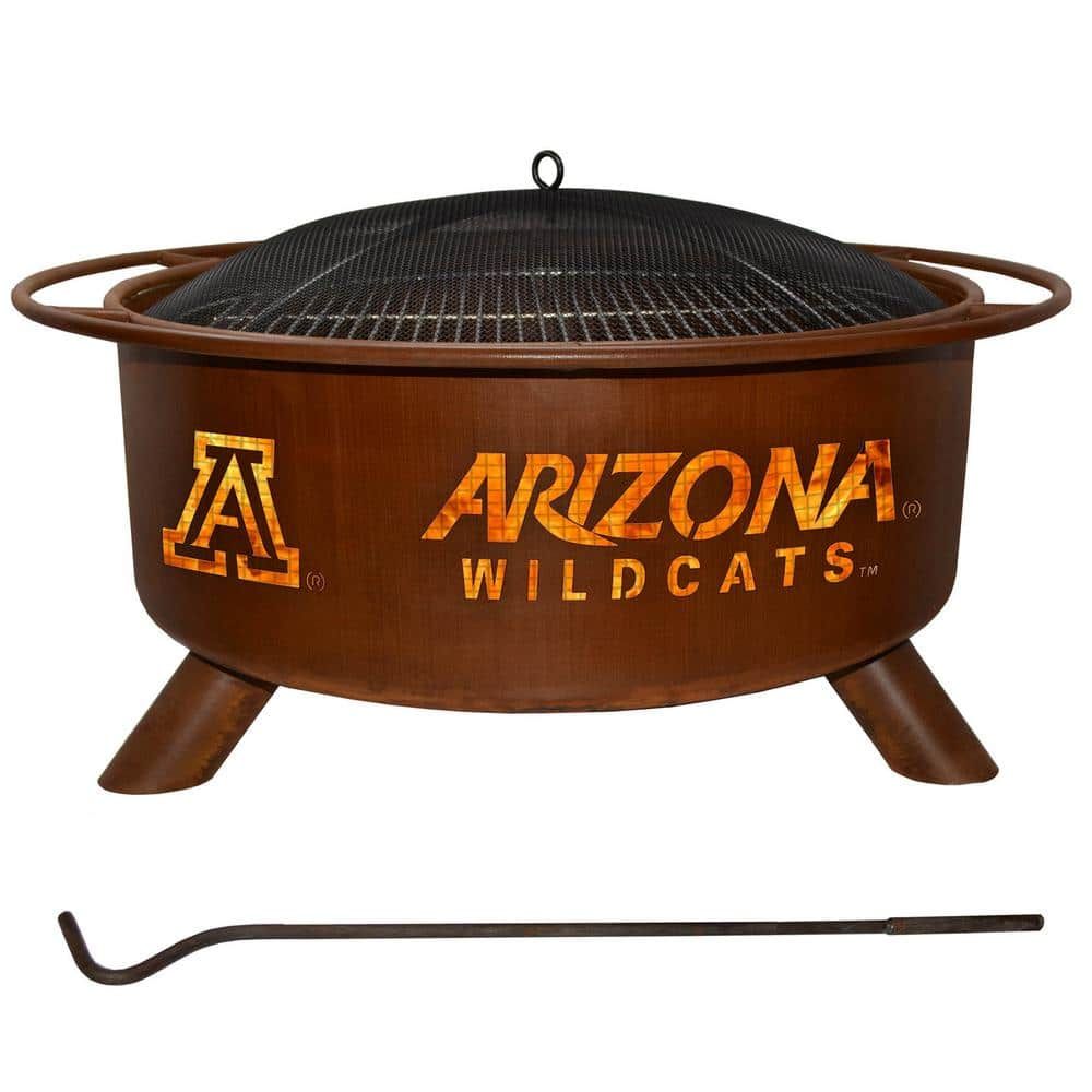 Arizona Round Steel Wood-Burning Fire Pit with Safety Ring
