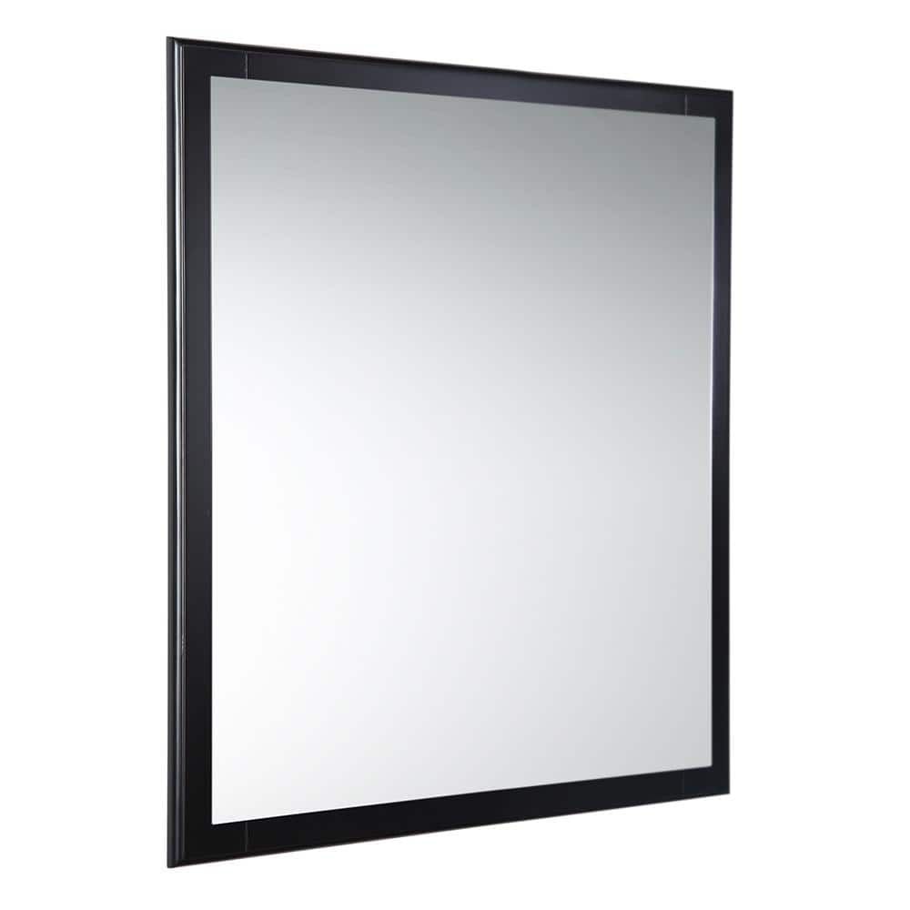 Oxford Espresso Carved Wood 26" Rectangular Bathroom Vanity Mirror