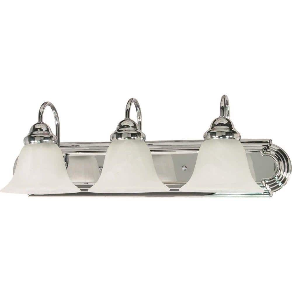 Ballerina 24" Chrome Vanity Light with Alabaster Glass