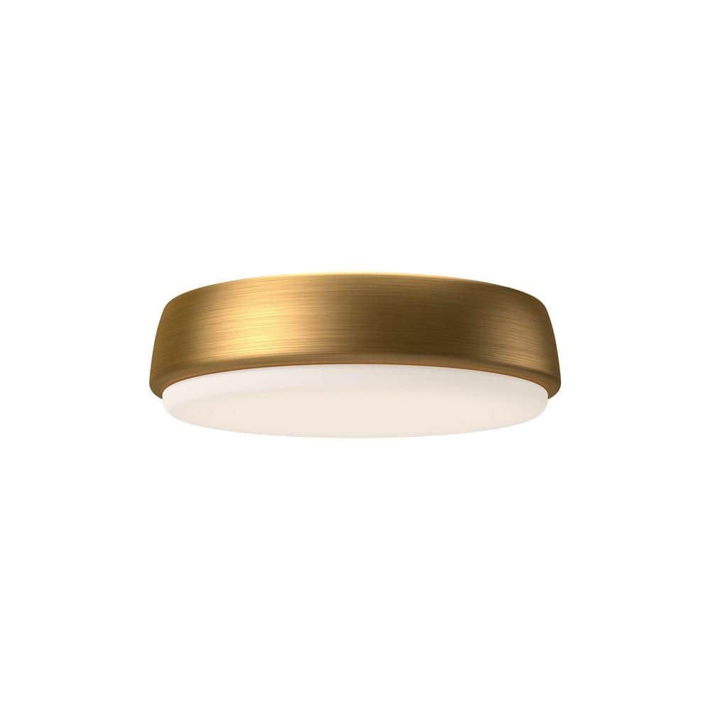 Laval Aged Gold 9" Aluminum Drum LED Flush Mount