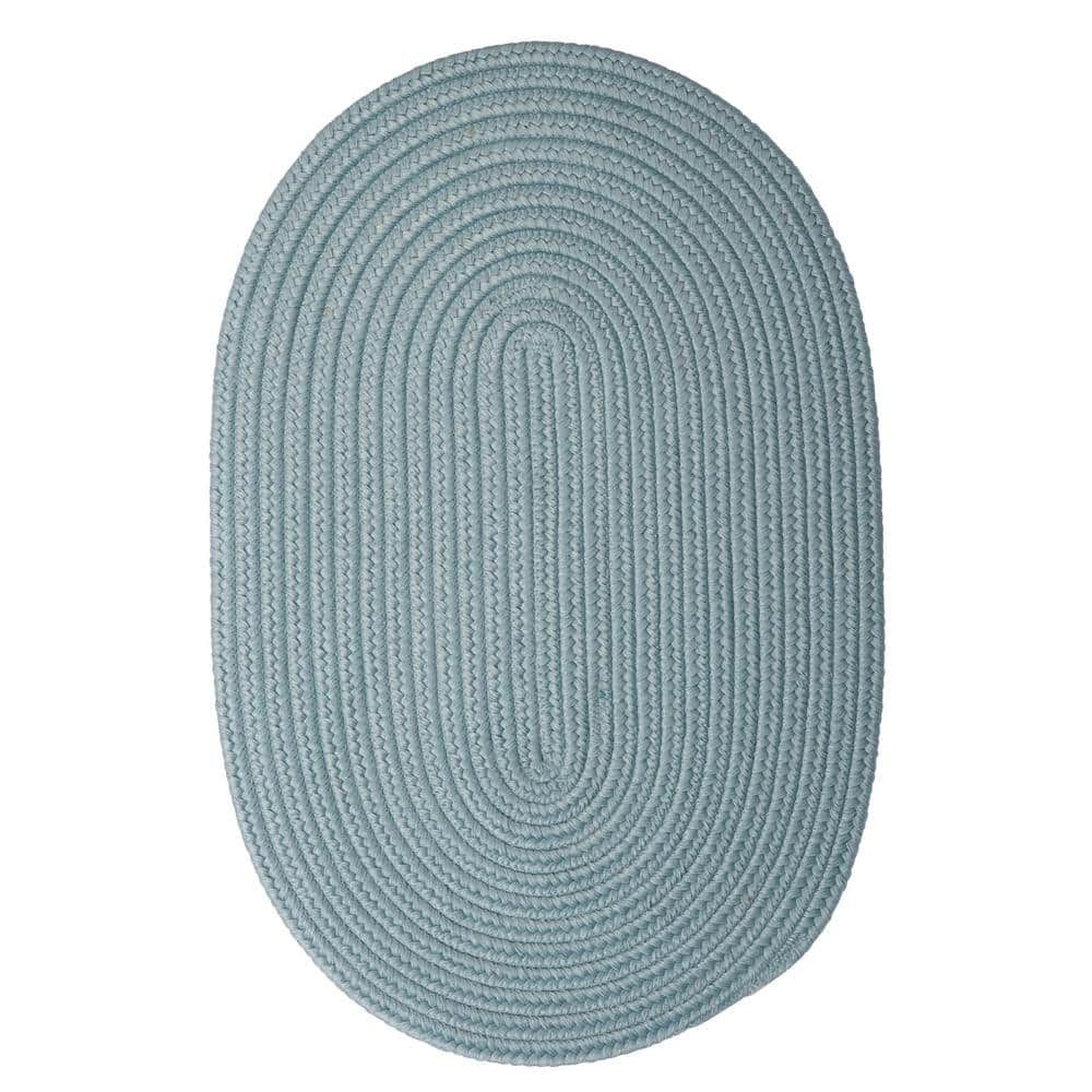 Federal Blue Braided Oval Synthetic 3'x5' Easy Care Rug
