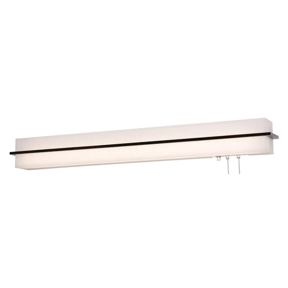 Espresso Solid Wood 38" Modern LED Overbed Sconce
