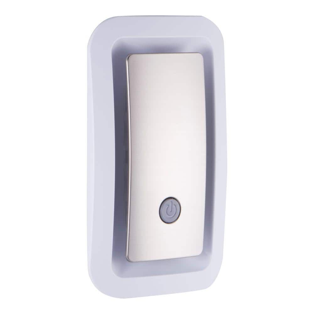 GE Automatic Brushed Nickel LED Night Light with Sensor