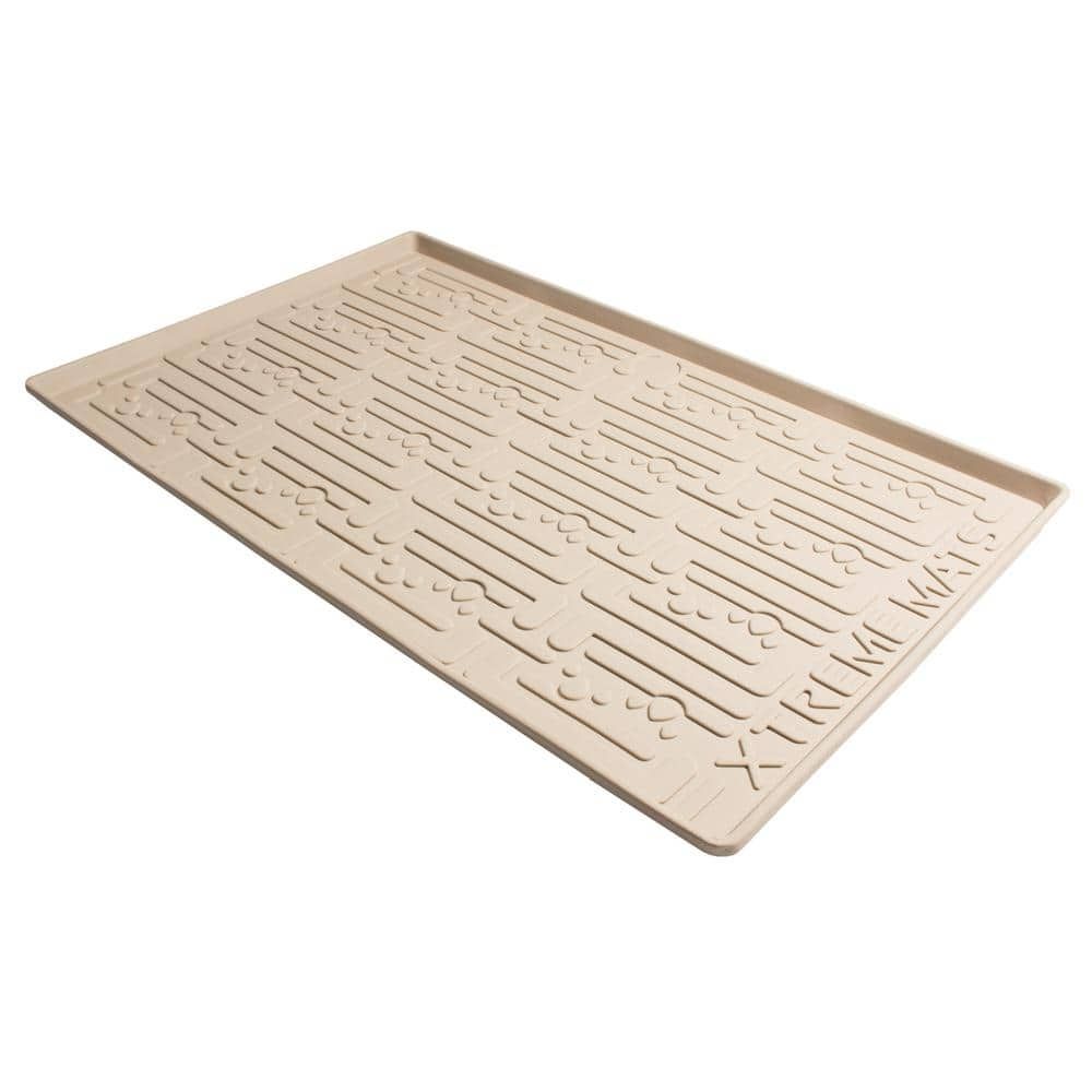Beige 34" x 19" Flexible Waterproof Under Sink Cabinet Mat
