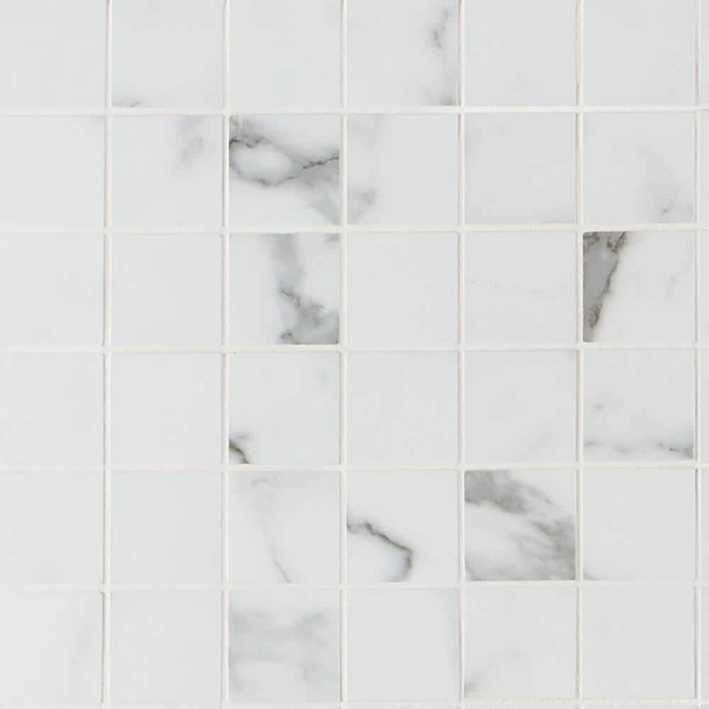 Statuario Valley Matte Porcelain Mosaic Tile for Kitchen and Bathroom