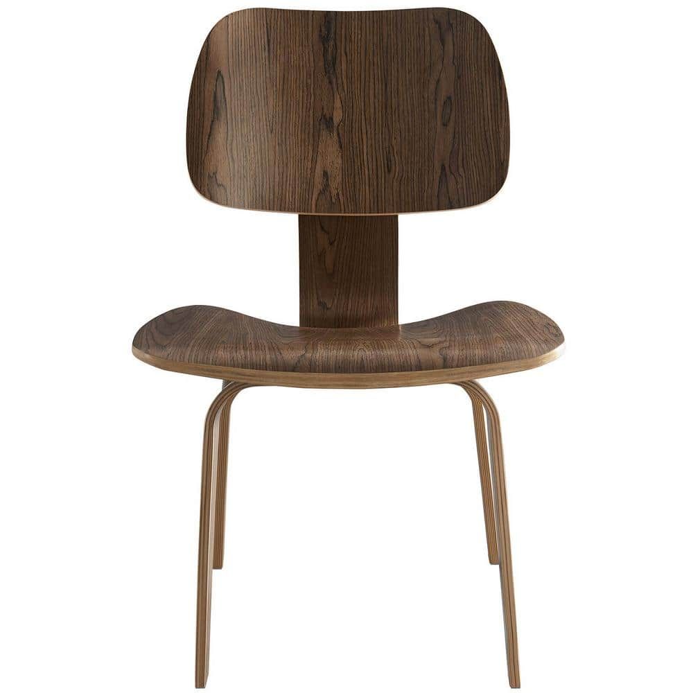 Low Profile Walnut Wood Side Chair with Natural Design