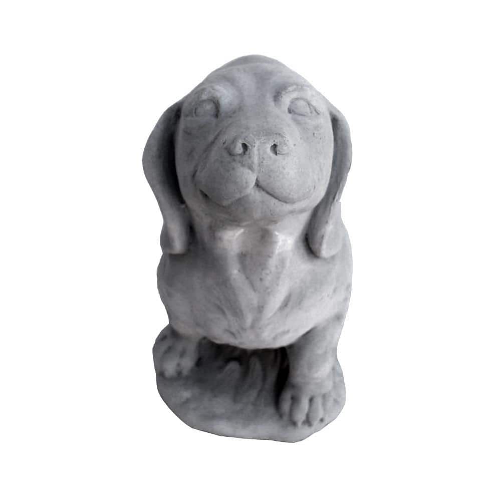 Antique Gray Stone Dachshund Garden Statue