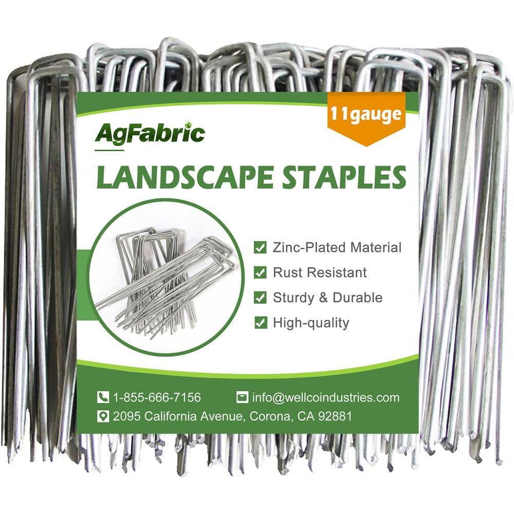 6-Inch Silver Galvanized Steel Heavy Duty Landscape Staples (100-Pack)