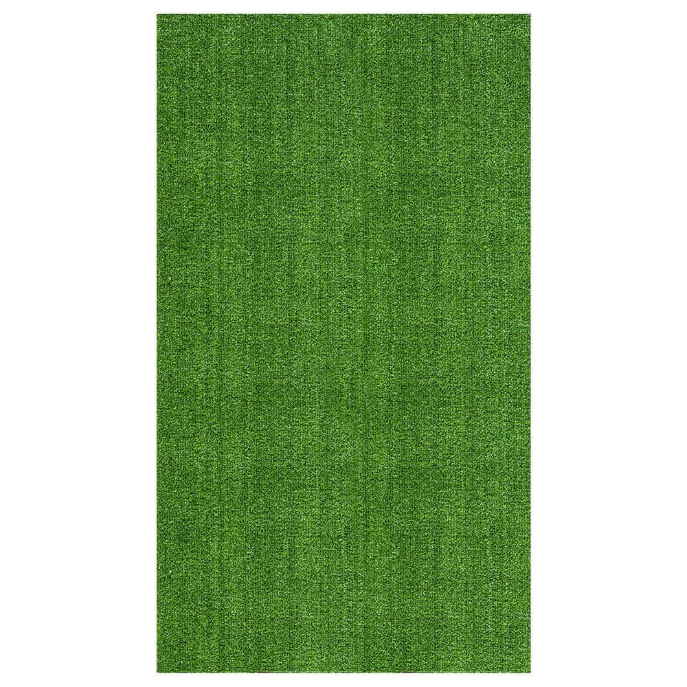 Evergreen 8ft x 10ft Green Artificial Grass Rug with Latex Backing