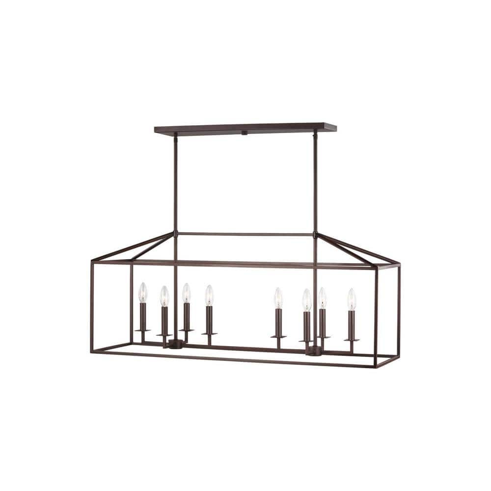Perryton Sleek Bronze 8-Light Island Pendant for Indoor/Outdoor
