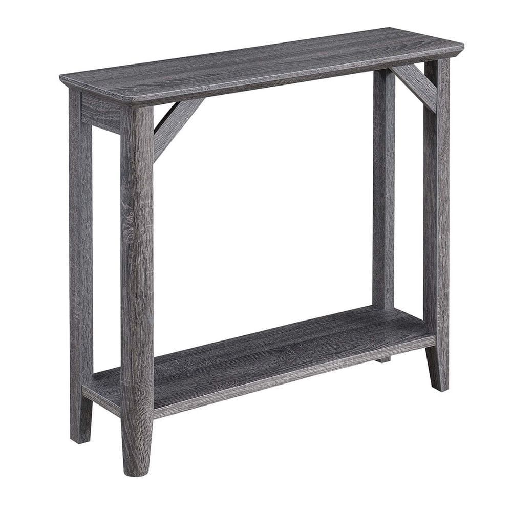 Winston 36" Weathered Gray Wood Console Table with Storage Shelf