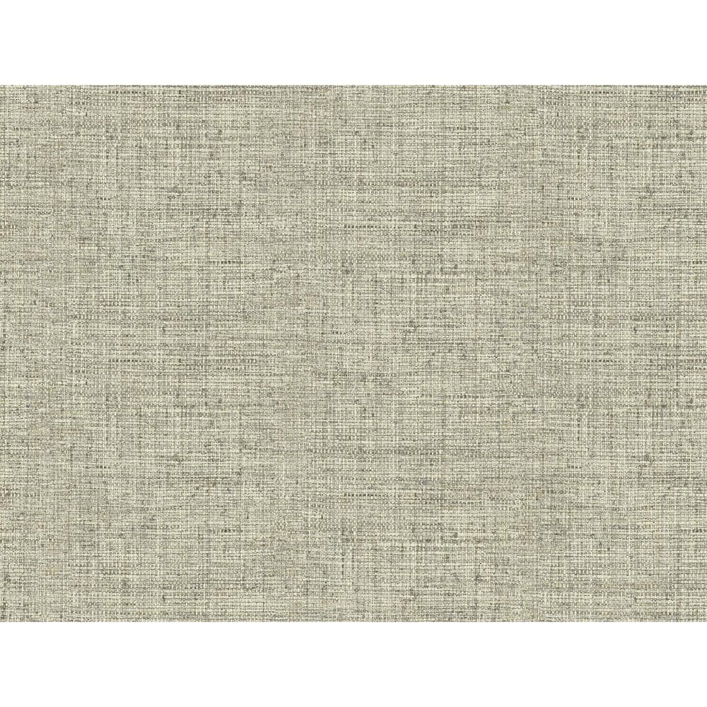 Greige Matte Grasscloth Pre-Pasted Paper Wallpaper Roll