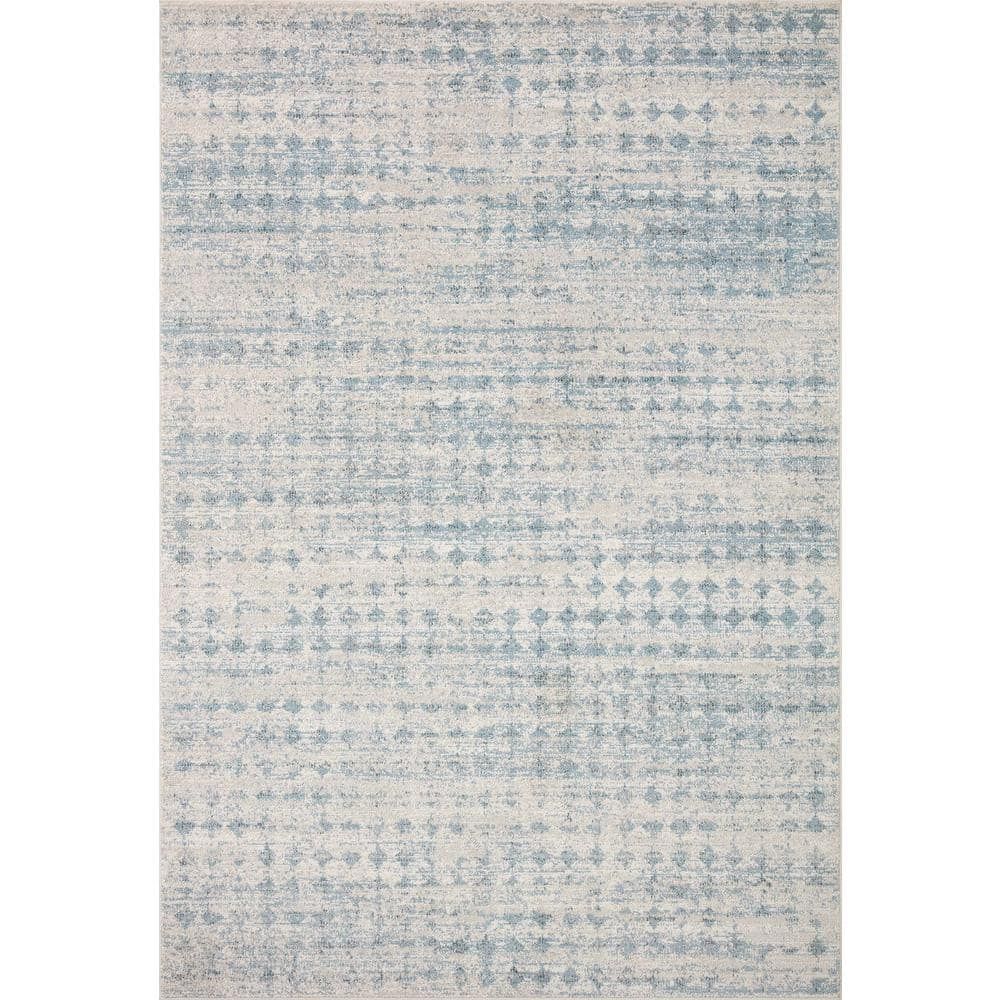 Kamala Sky and Dove Blue Diamond Pattern Accent Rug 2'-3" x 3'-10"