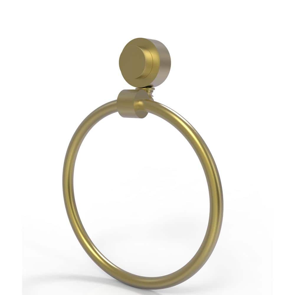 Satin Brass Wall Mounted Towel Ring, 6-inch Diameter