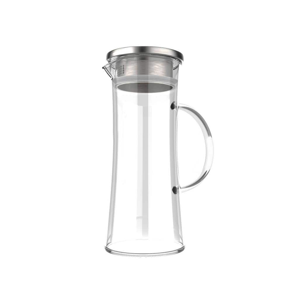 50 oz Clear Glass Pitcher with Stainless Steel Lid