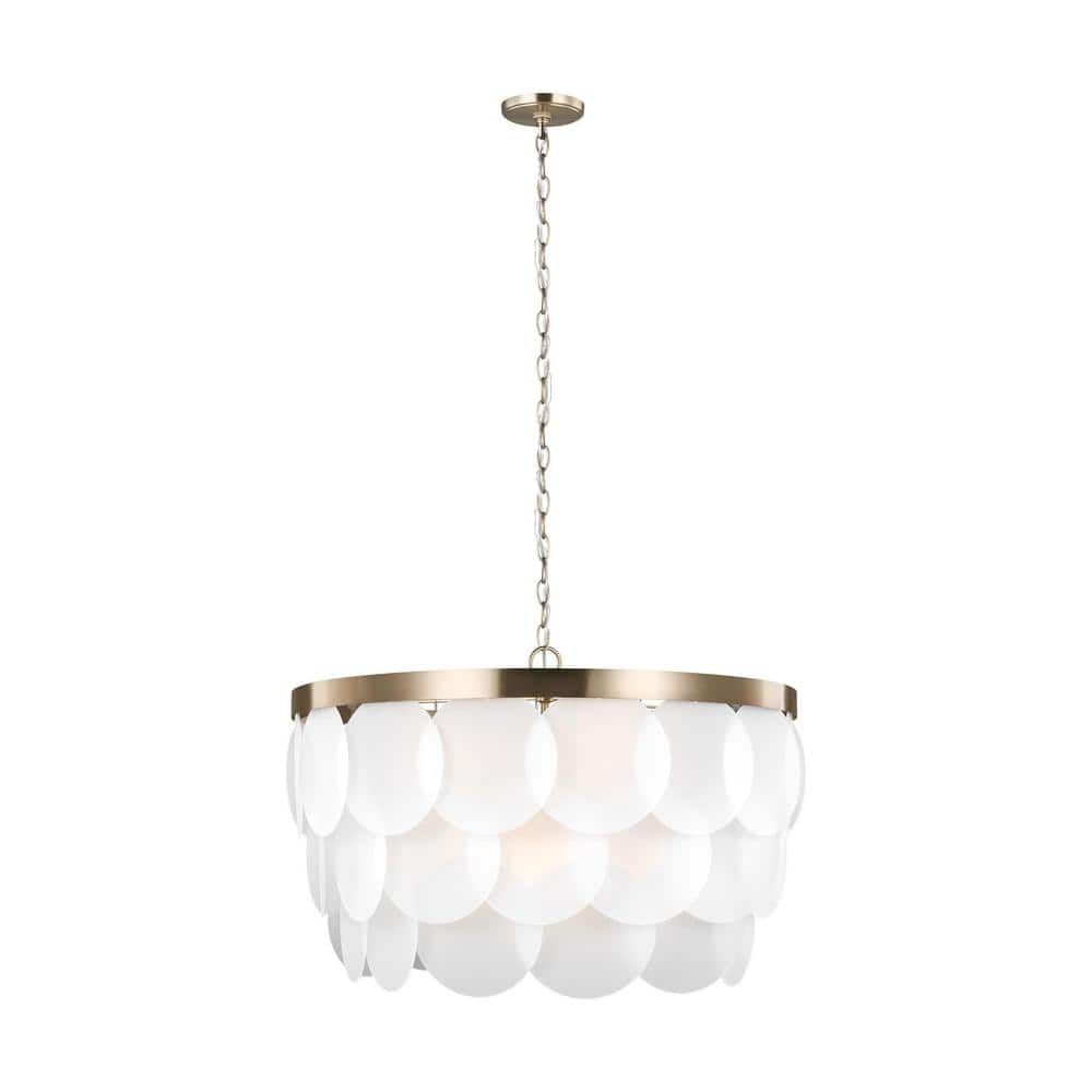 Mellita Satin Bronze 8-Light Tiered Glass Pendant