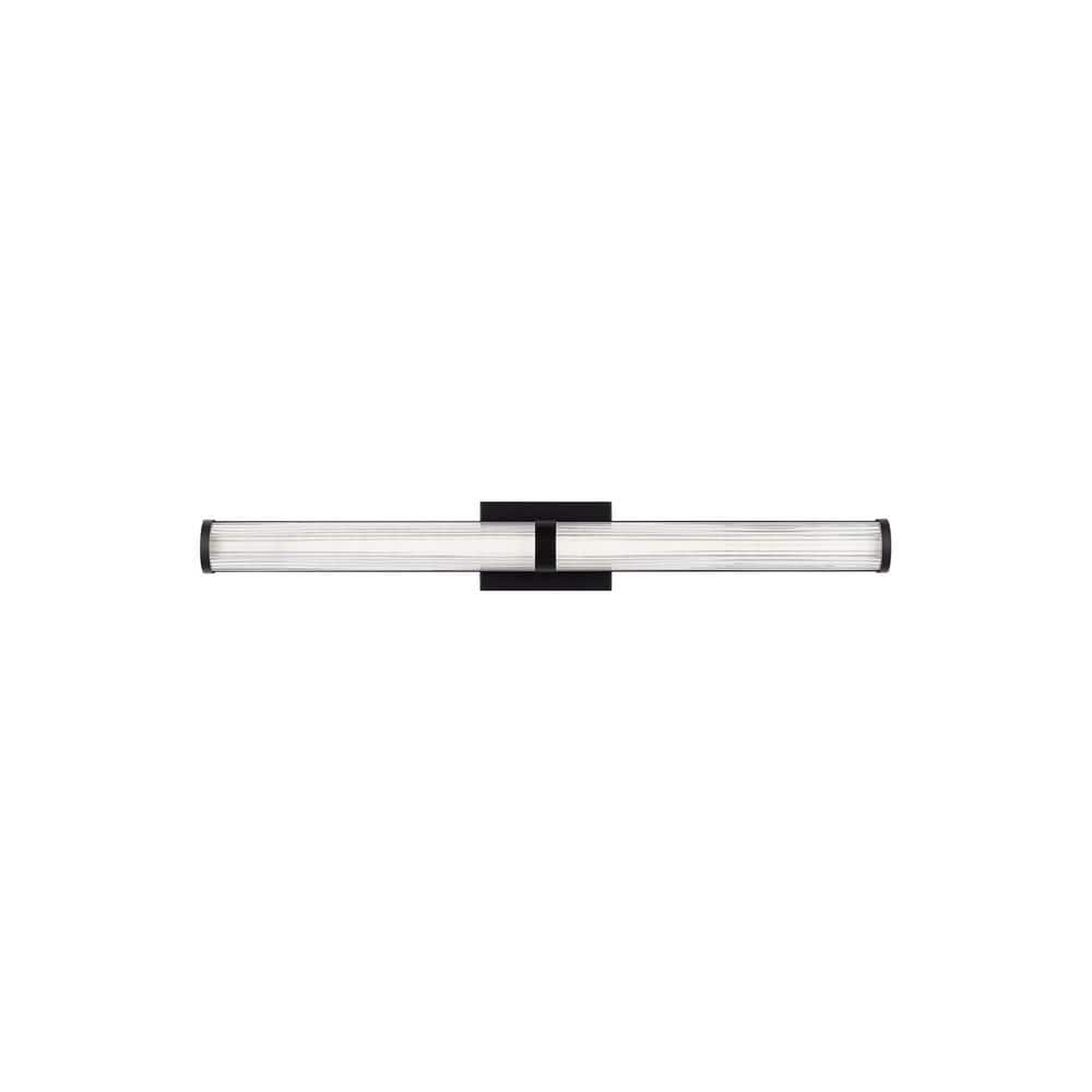 Midnight Black LED Cylinder Vanity Light with Frosted Acrylic Diffuser