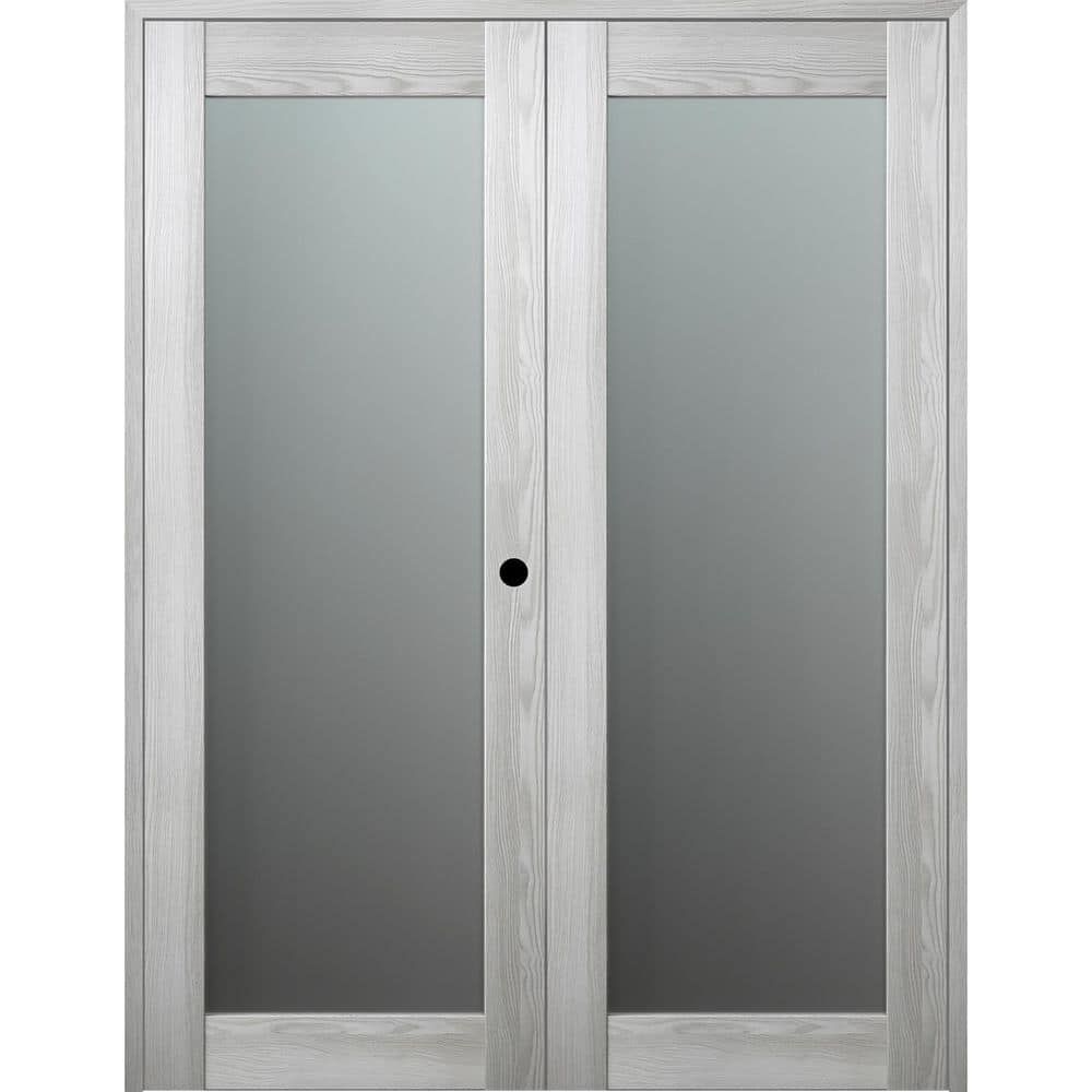 Avon 207 Frosted Glass and Pine Wood French Door